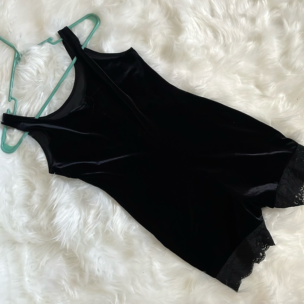 Victoria’s Secret black suit romper lace on bottom S